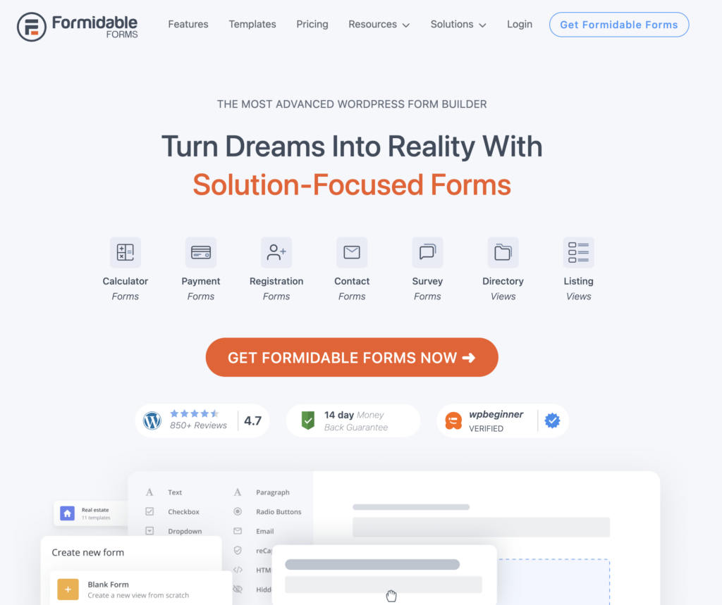 Formidable Forms_Best WordPress PayPal Plugins